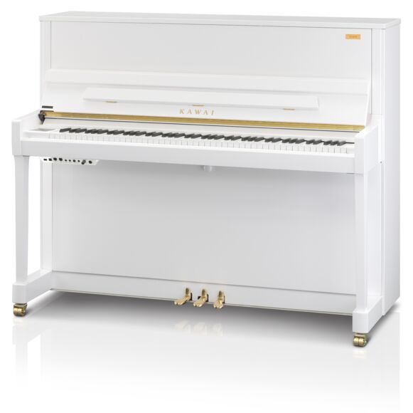 Kawai-Klavier K-300 Aures 2, weiß poliert, Beschläge Messing