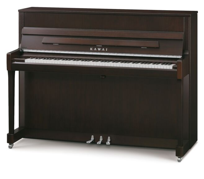 Kawai-Klavier K-200, dunkel nussbaum, Beschläge Chrom