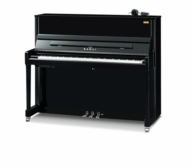 Kawai-Klavier K-300 Aures 2, schwarz poliert, Beschläge Chrom