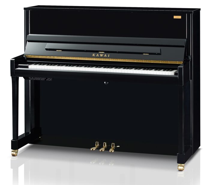 Kawai-Klavier K-300 Aures 2, schwarz poliert, Beschläge Messing