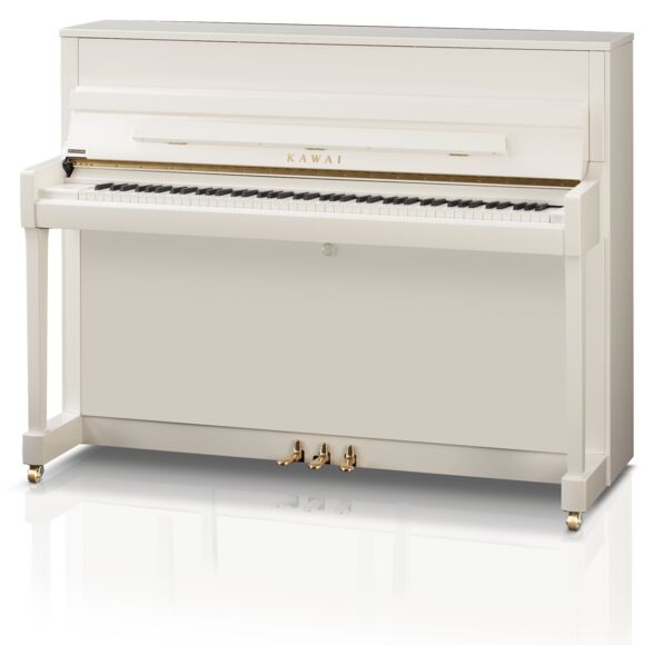 Kawai-Klavier K-200, weiß poliert, Beschläge Messing
