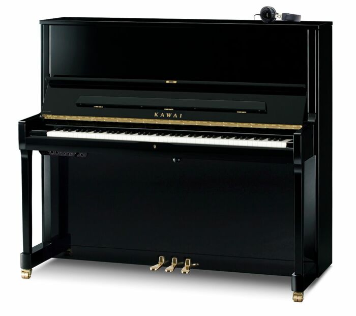 Kawai-Klavier K-500 Aures 2, schwarz poliert, Beschläge Messing